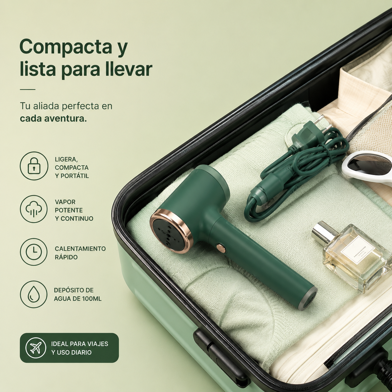 Mini Plancha de Vapor Portátil para Ropa