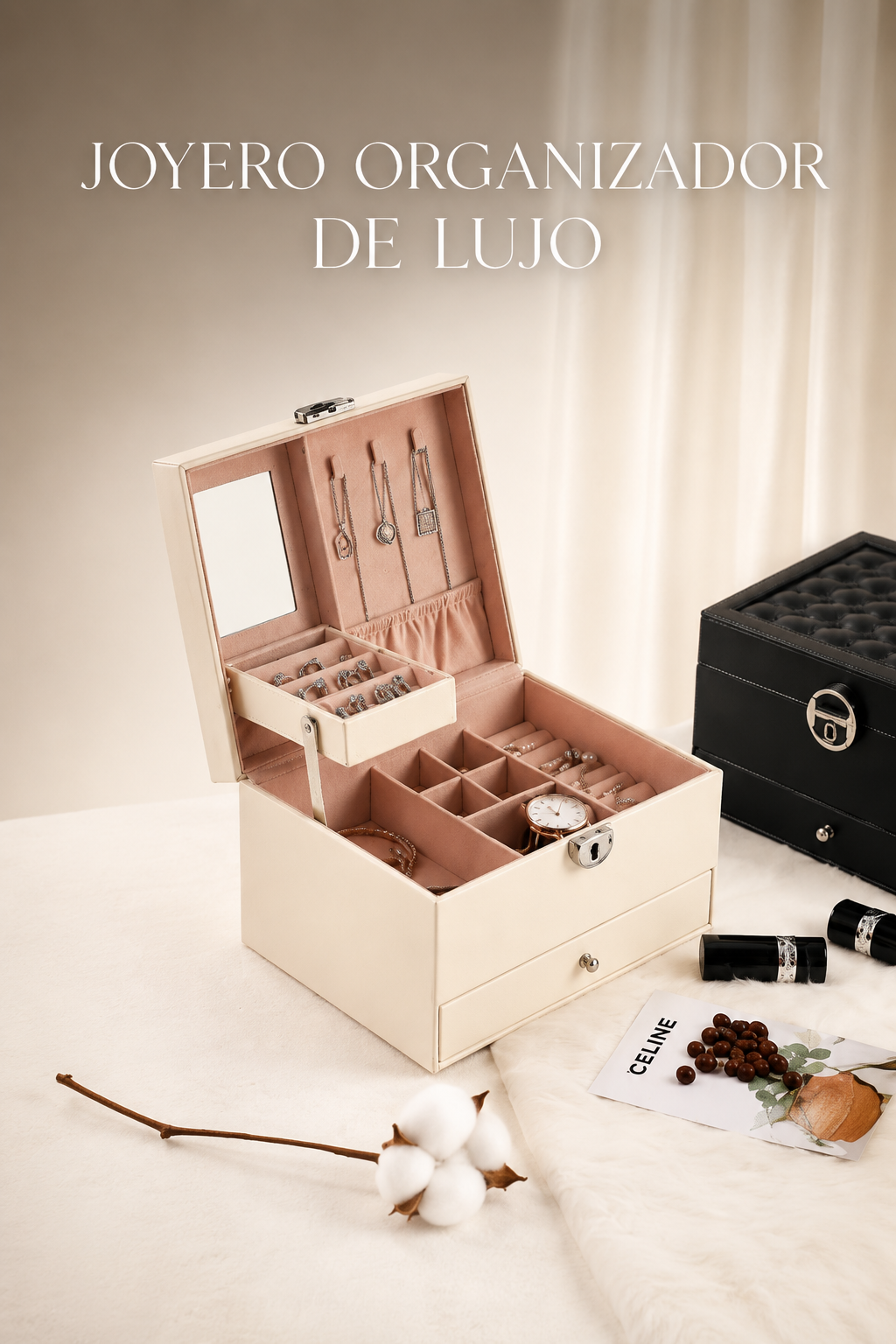 Joyero Luxury de Piel PU Bordada