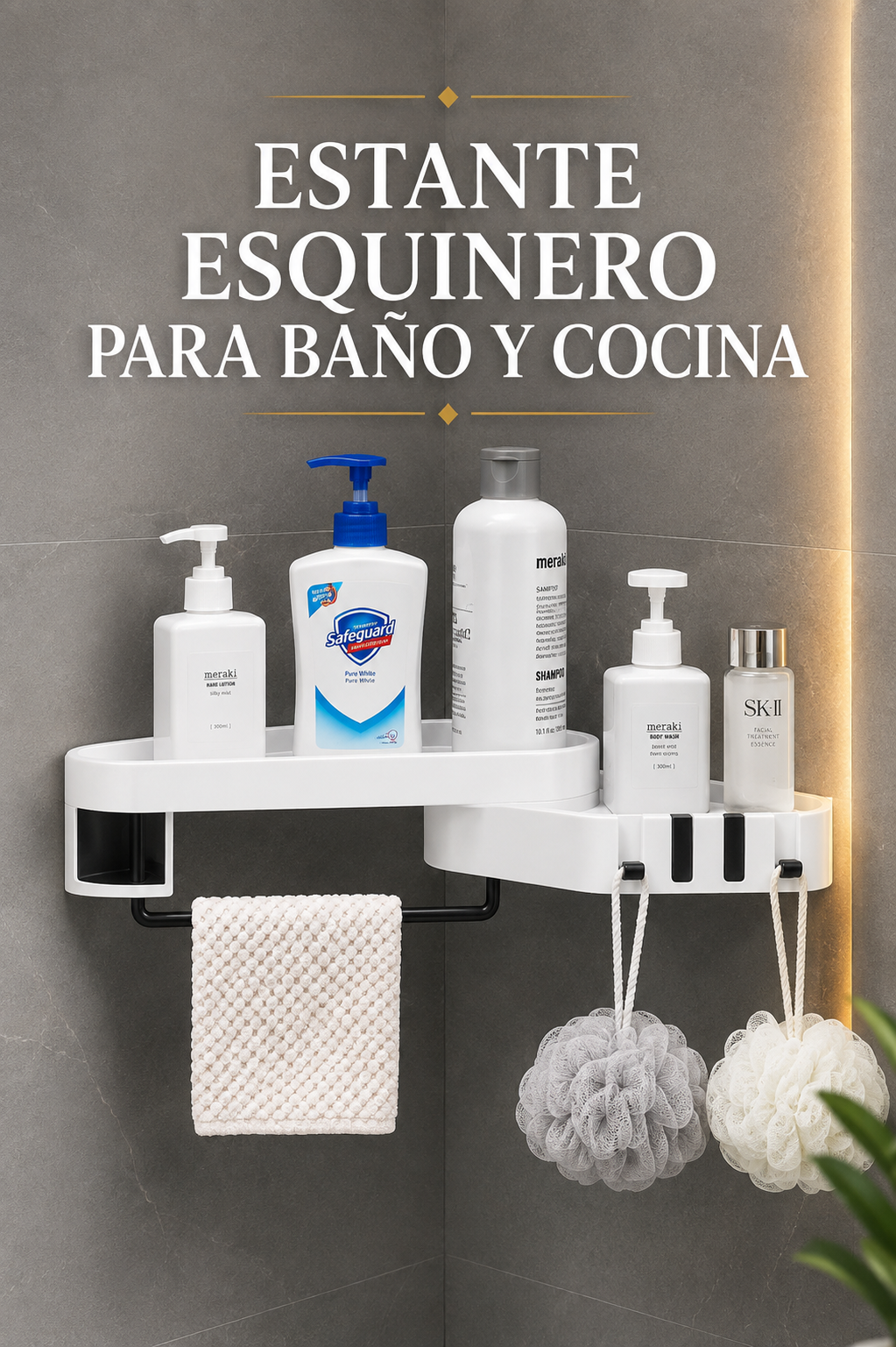 Estante Esquinero para Baño