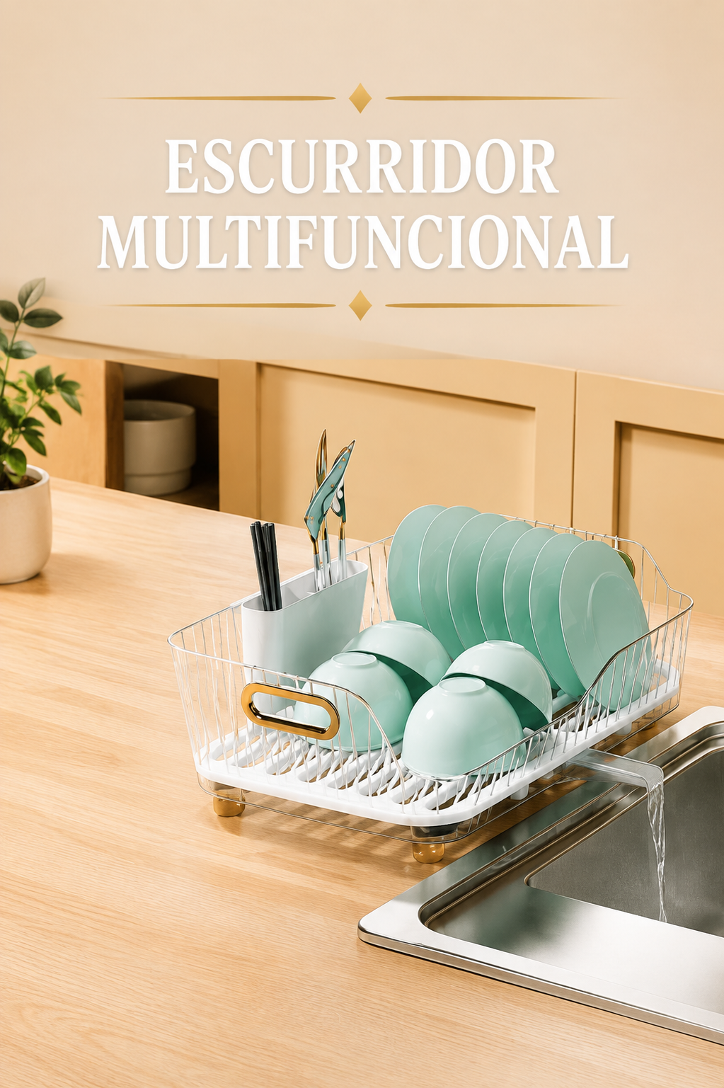 Escurreplatos Multifuncional Premium para Cocina