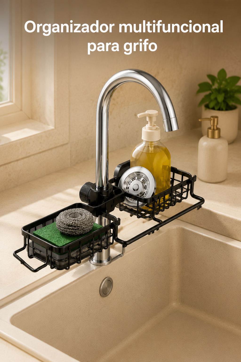 Estante Organizador para Grifo de Cocina de Aluminio Premium