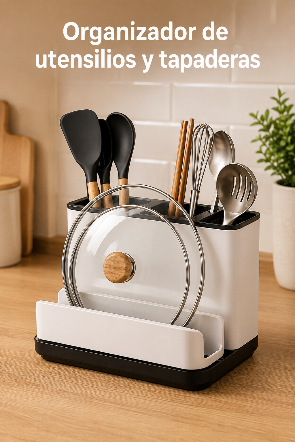 Soporte Organizador para Cuchillos y Cubiertos de Cocina