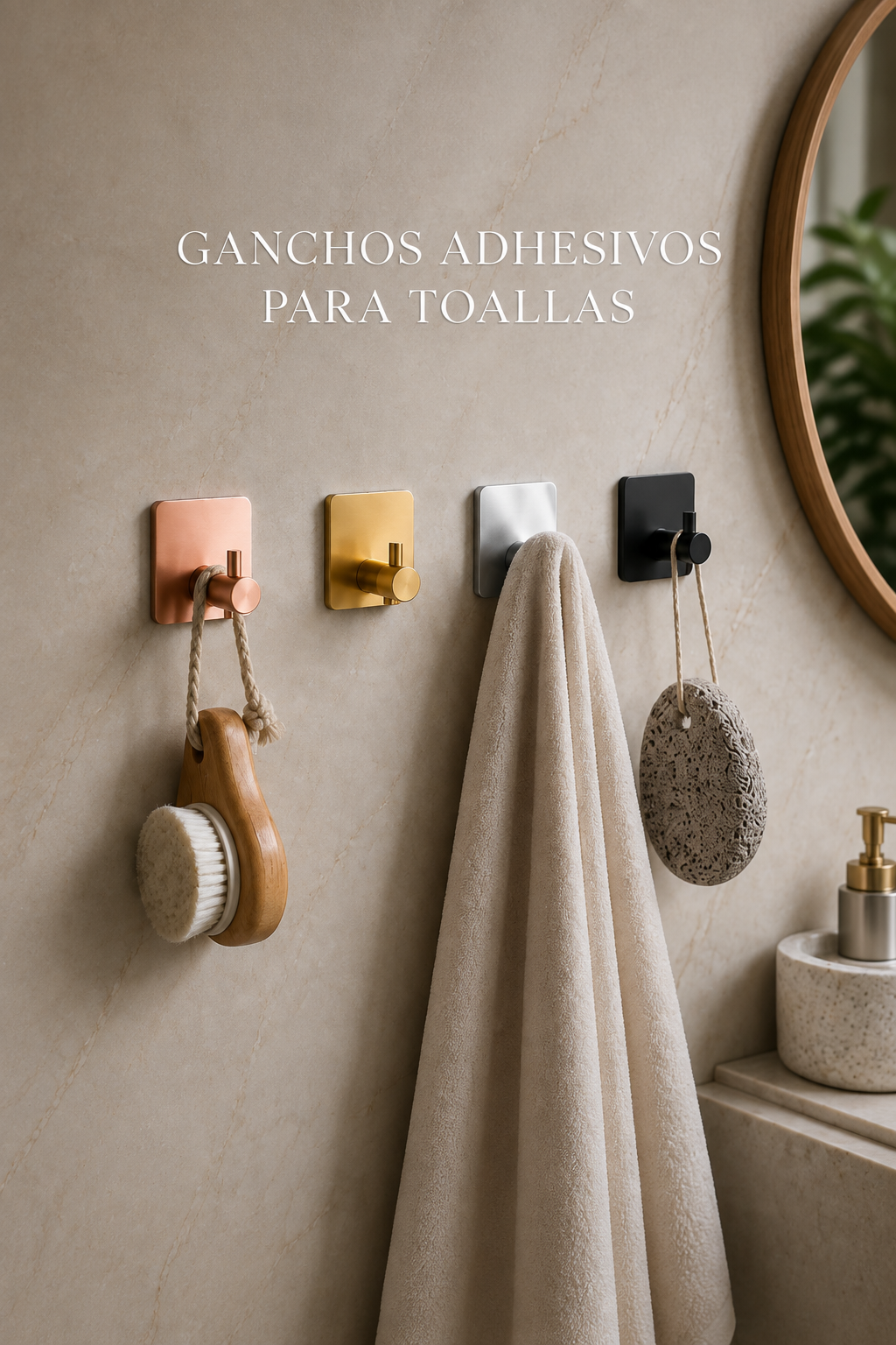 Ganchos Adhesivos de Acero Inoxidable.
